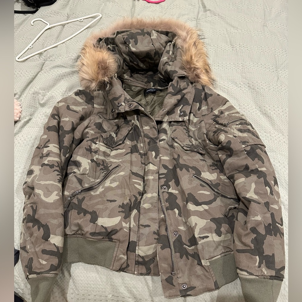 Camo winter bomber jacket